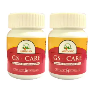 Amritalaya GS Care – Garbha Sthapana Capsules for Conception & Pregnancy Support | Ayurvedic Fertility Supplement for Women | Herbal Formula | Pack of 2