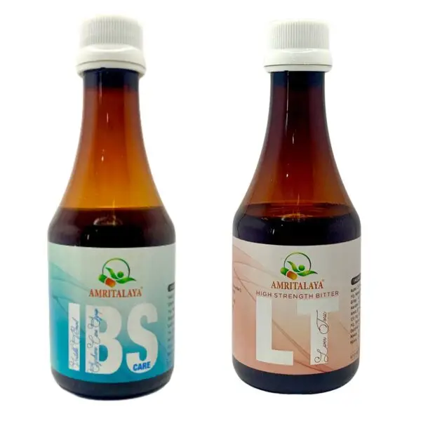 Amritalaya IBS Care Syrup (Pack of 2) + Liver Tonic (Pack of 2)