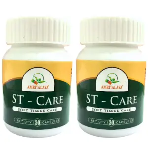 Amritalaya ST-Care – Soft Tissue Care Capsules for Ligament, Tendon & Muscle Repair | Ayurvedic Anti-Inflammatory & Pain Relief | Pack of 2