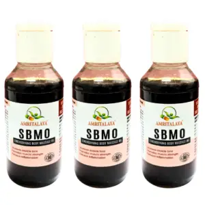 Amritalaya SBMO – Ayurvedic Strengthening Body Massage Oil for Muscle & Nerve Weakness | Relieves Pain, Nourishes Skin | 100% Herbal | Pack of 3 (60 ml Each)