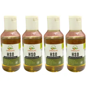 Amritalaya HSO Hair Strengthening Oil | Ayurvedic Oil for Hair Fall, Baldness & Grey Hair | Herbal Blend with Triphala, Reetha & Aloe Vera | Pack of 4 (60 ml each)